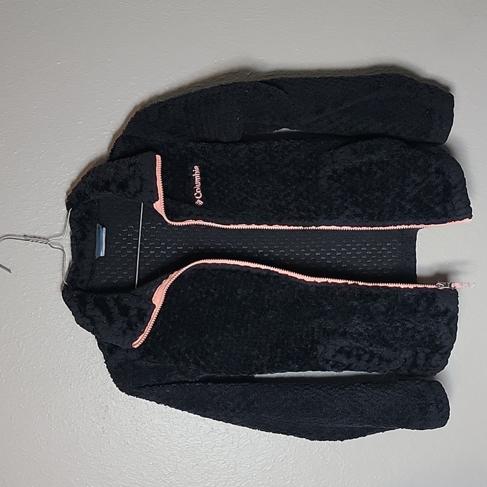 Girls Size Medium 8-10 Columbia Fire Side Sherpa Jacket Black